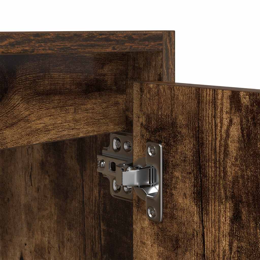 Table de chevet murale en chêne fumé 38x34x40 cm