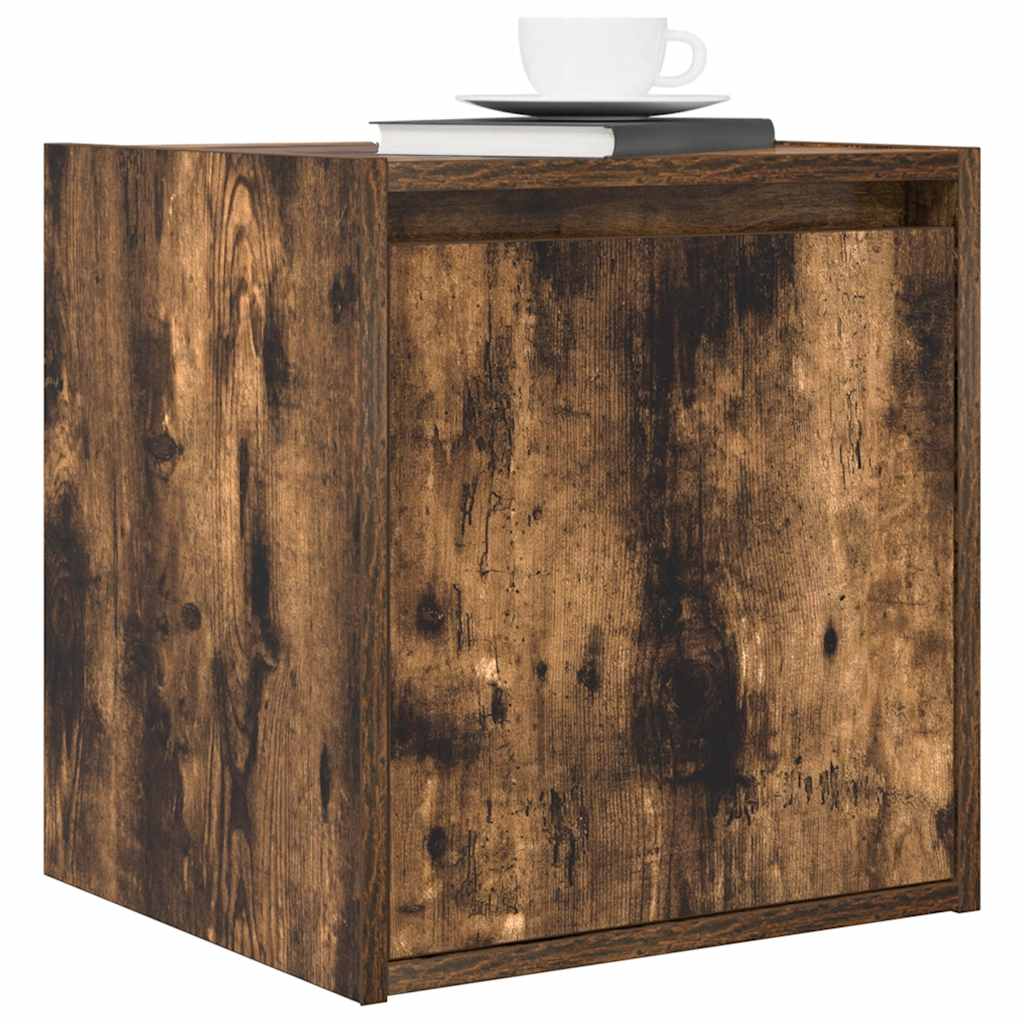 Wall-mounted bedside tables (2 pieces), smoked oak, 38x34x40 cm