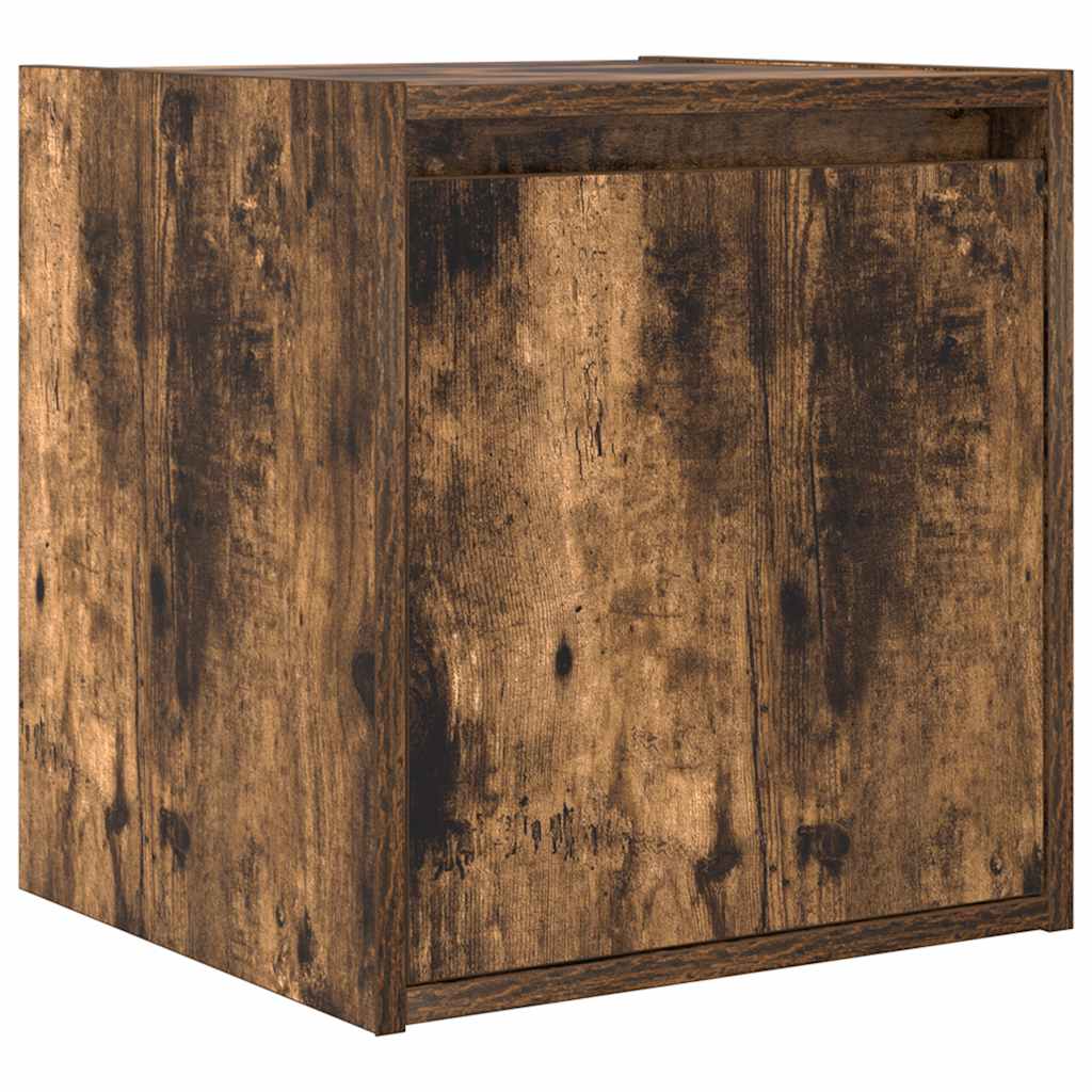 Wall-mounted bedside tables (2 pieces), smoked oak, 38x34x40 cm