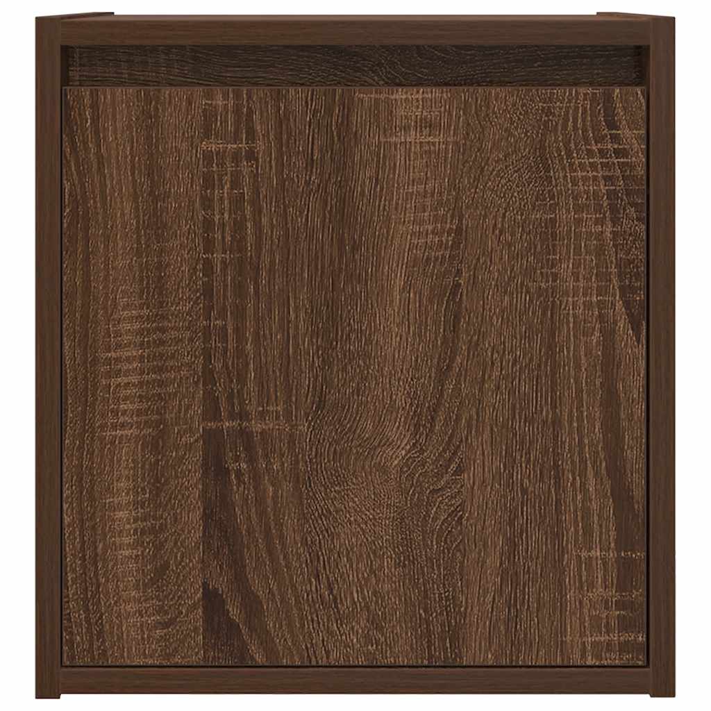Wall-mounted bedside tables, 2 pieces, brown oak look, 38 x 34 x 40 cm