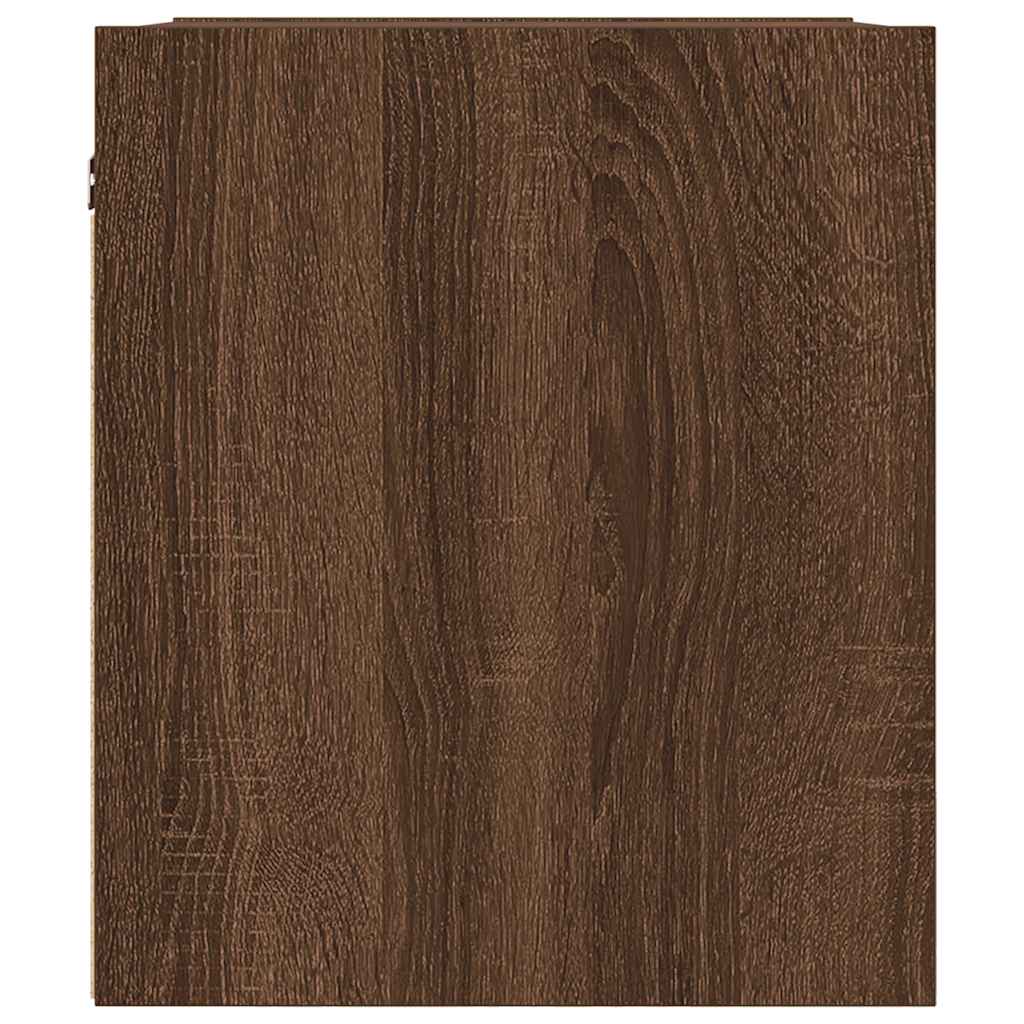 Wall-mounted bedside tables, 2 pieces, brown oak look, 38 x 34 x 40 cm
