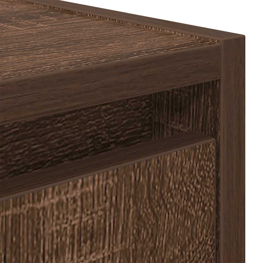 Wall-mounted bedside tables, 2 pieces, brown oak look, 38 x 34 x 40 cm