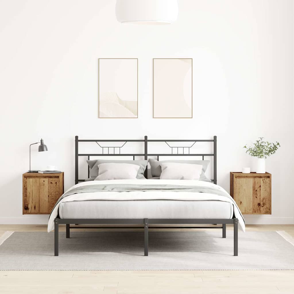 Wall-mounted bedside tables (2 pieces), reclaimed wood look, 38x34x40 cm