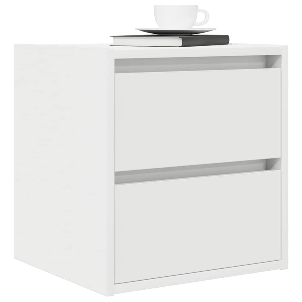 Wall-mounted bedside table white 38x34x40 cm