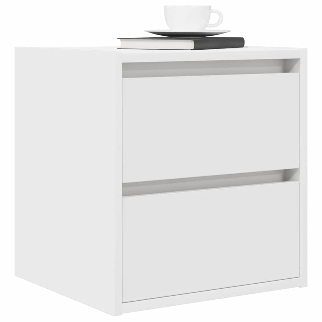 Wall-mounted bedside tables, 2 pieces, white, 38 x 34 x 40 cm