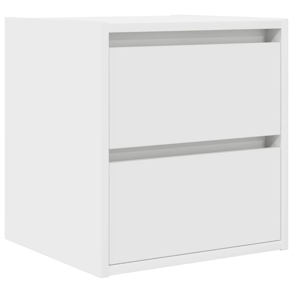 Wall-mounted bedside tables, 2 pieces, white, 38 x 34 x 40 cm