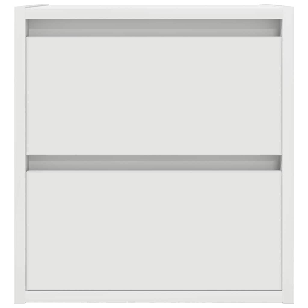 Wall-mounted bedside tables, 2 pieces, white, 38 x 34 x 40 cm