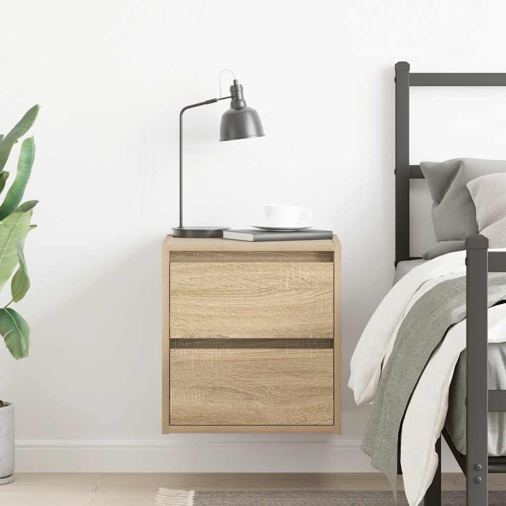 Wall-mounted bedside table Sonoma oak 38x34x40 cm