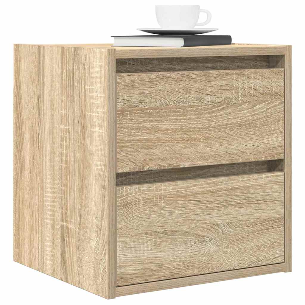 Wall-mounted bedside tables, 2 pieces, Sonoma oak, 38 x 34 x 40 cm