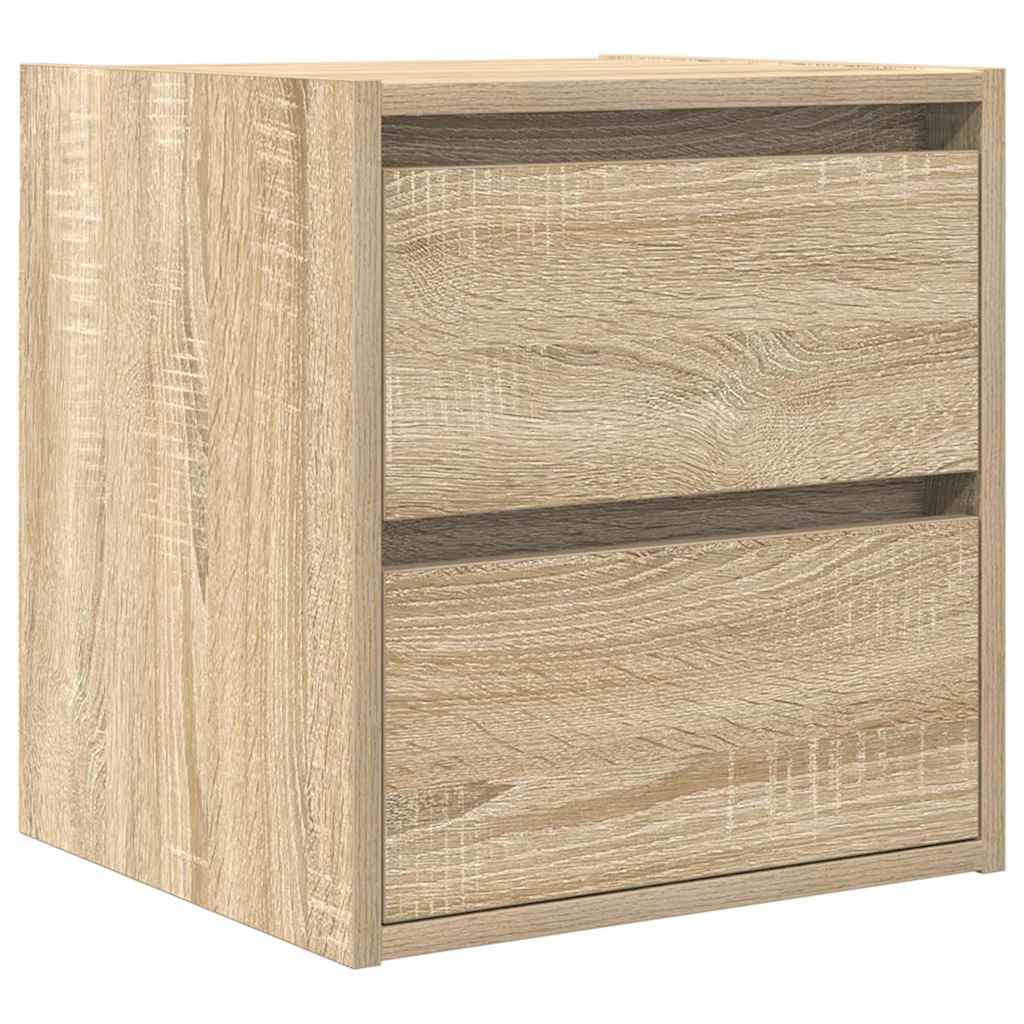 Wall-mounted bedside tables, 2 pieces, Sonoma oak, 38 x 34 x 40 cm
