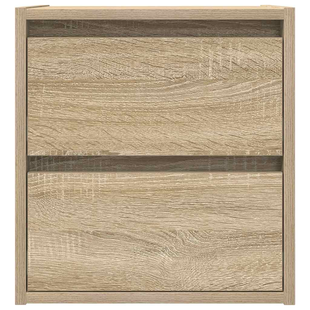 Wall-mounted bedside tables, 2 pieces, Sonoma oak, 38 x 34 x 40 cm