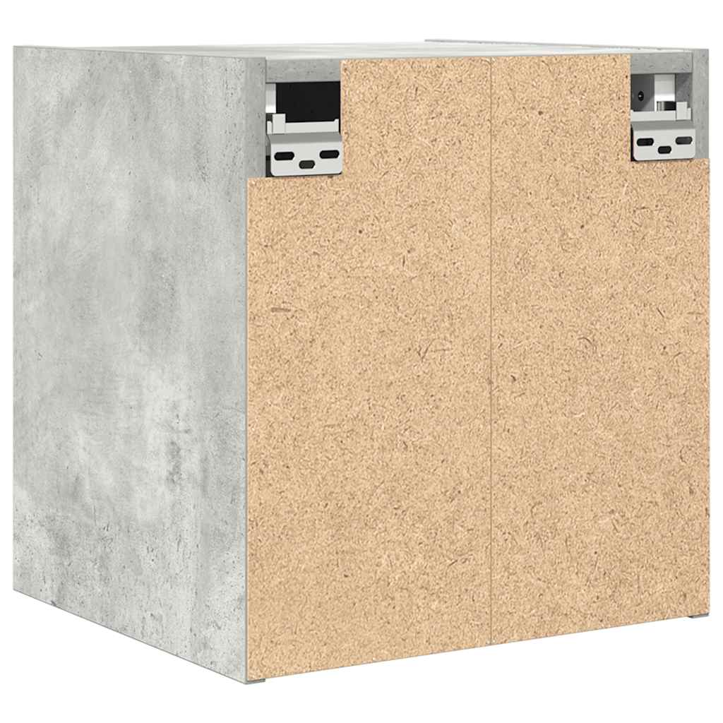 Wall-mounted bedside tables, 2 pieces, concrete grey, 38 x 34 x 40 cm