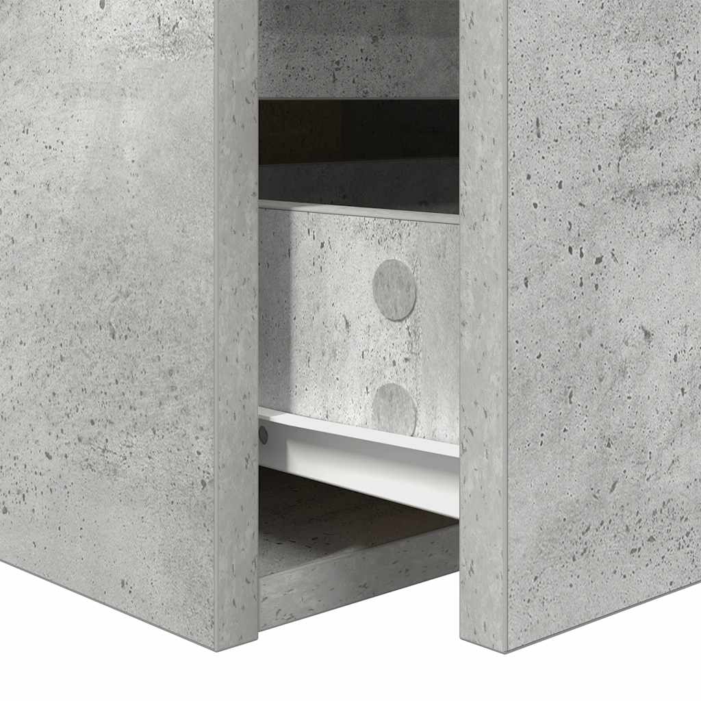 Wall-mounted bedside tables, 2 pieces, concrete grey, 38 x 34 x 40 cm