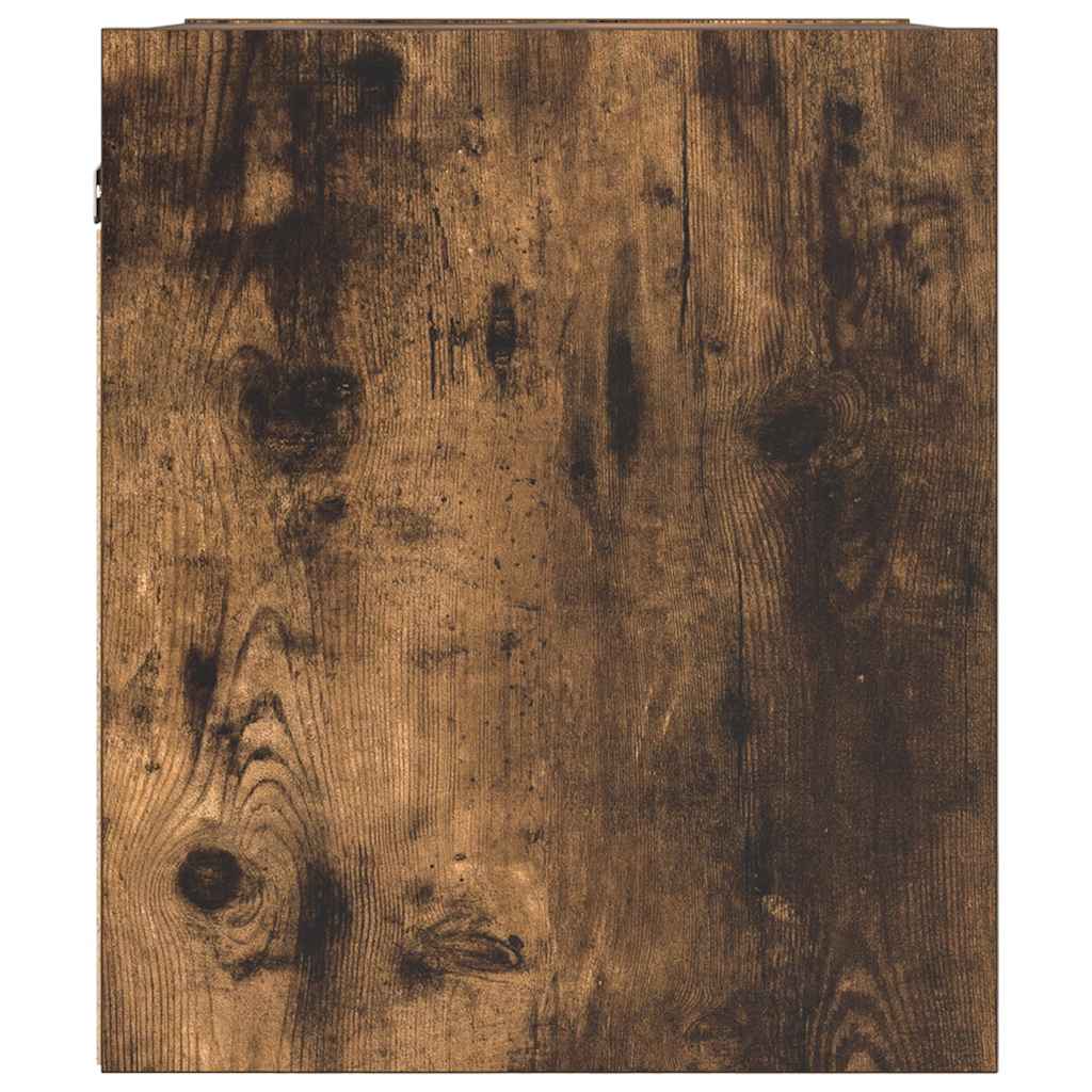 Wall-mounted bedside tables, 2 pieces, smoked oak, 38 x 34 x 40 cm