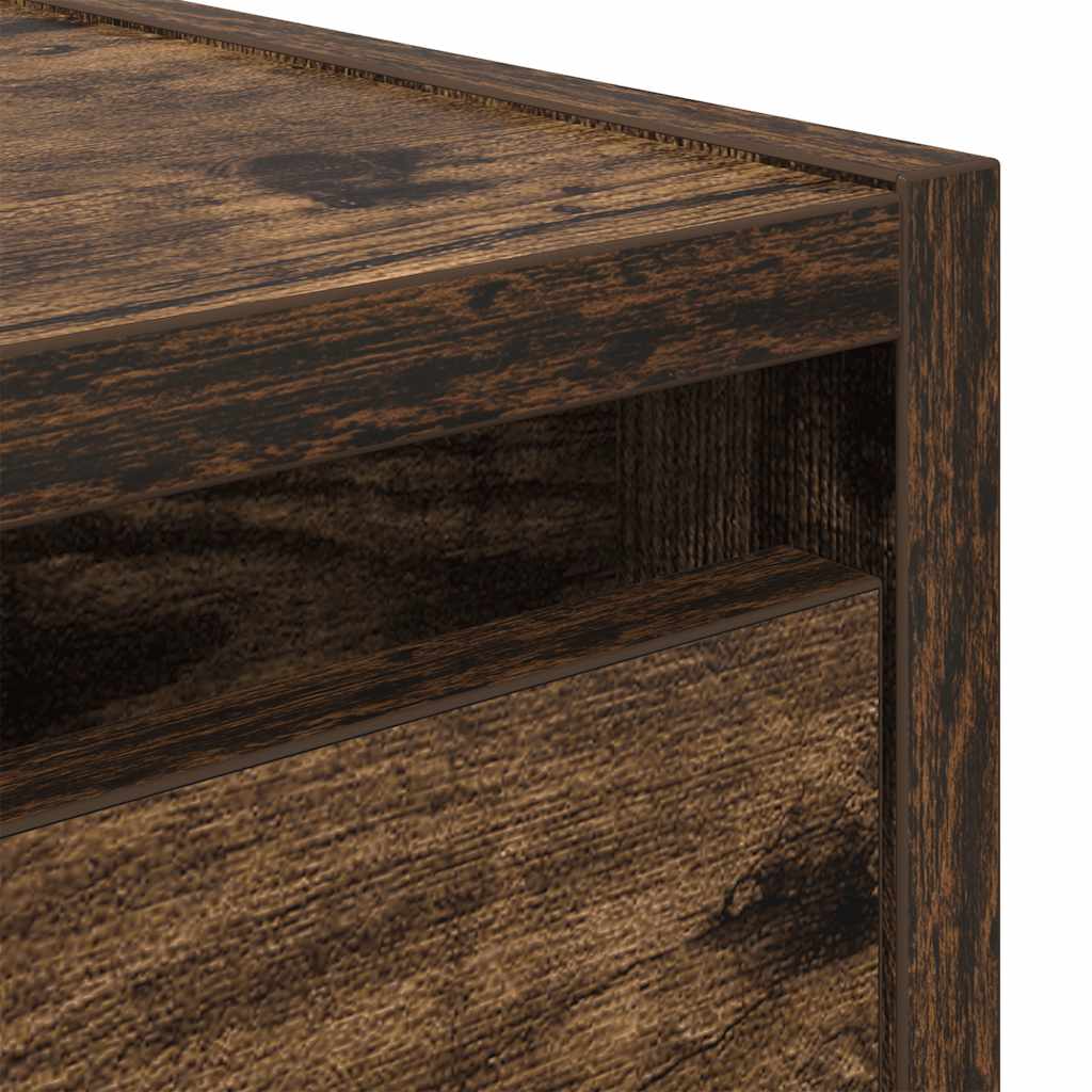 Wall-mounted bedside tables, 2 pieces, smoked oak, 38 x 34 x 40 cm