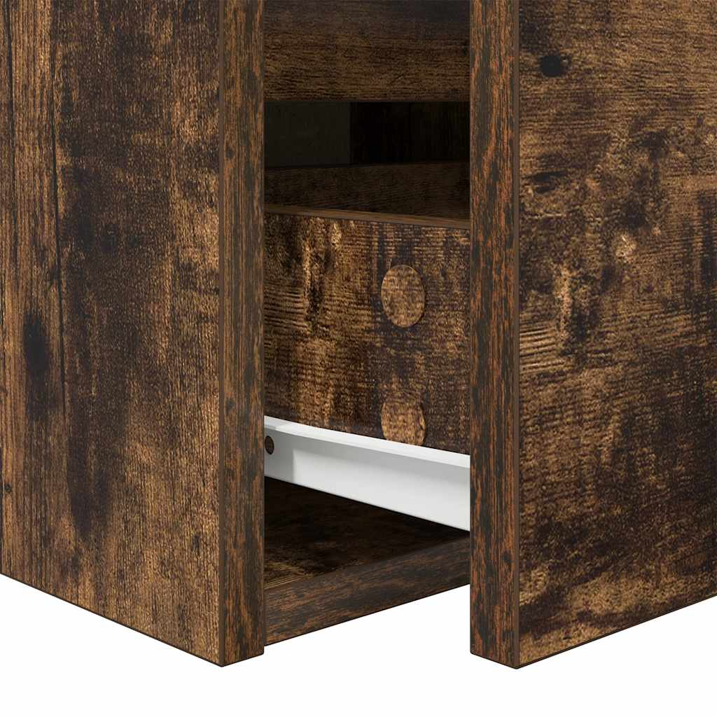 Wall-mounted bedside tables, 2 pieces, smoked oak, 38 x 34 x 40 cm