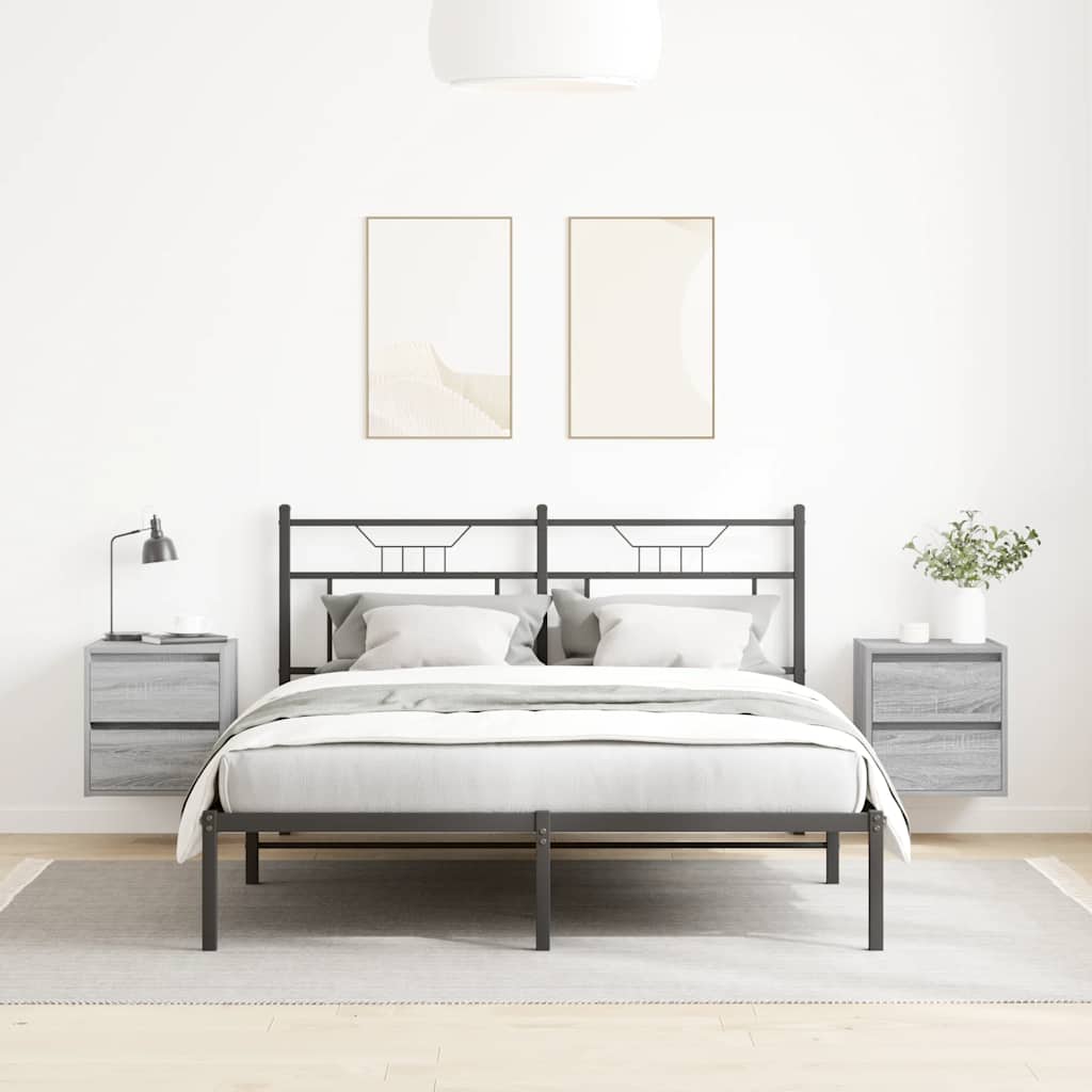 Wall-mounted bedside tables, 2 pieces, Sonoma gray, 38 x 34 x 40 cm
