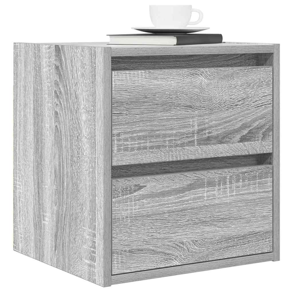 Wall-mounted bedside tables, 2 pieces, Sonoma gray, 38 x 34 x 40 cm