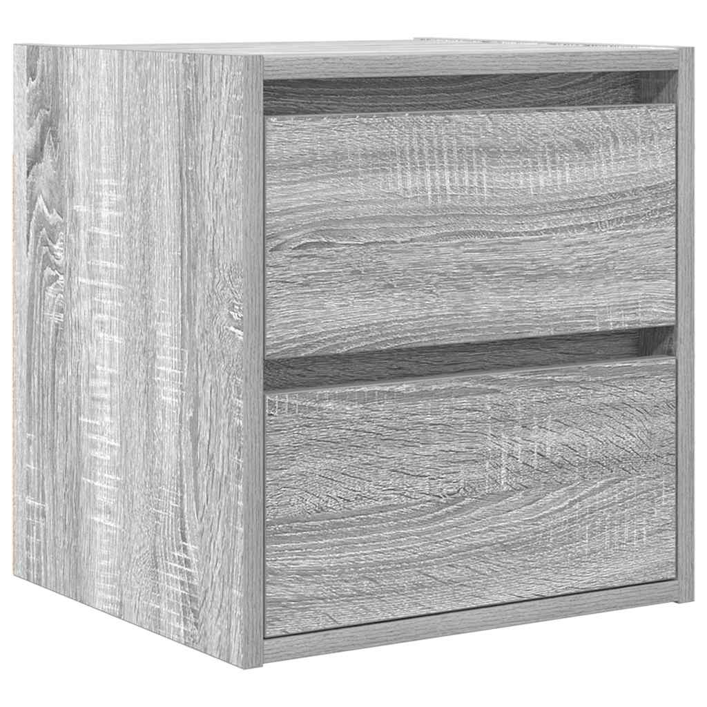 Wall-mounted bedside tables, 2 pieces, Sonoma gray, 38 x 34 x 40 cm