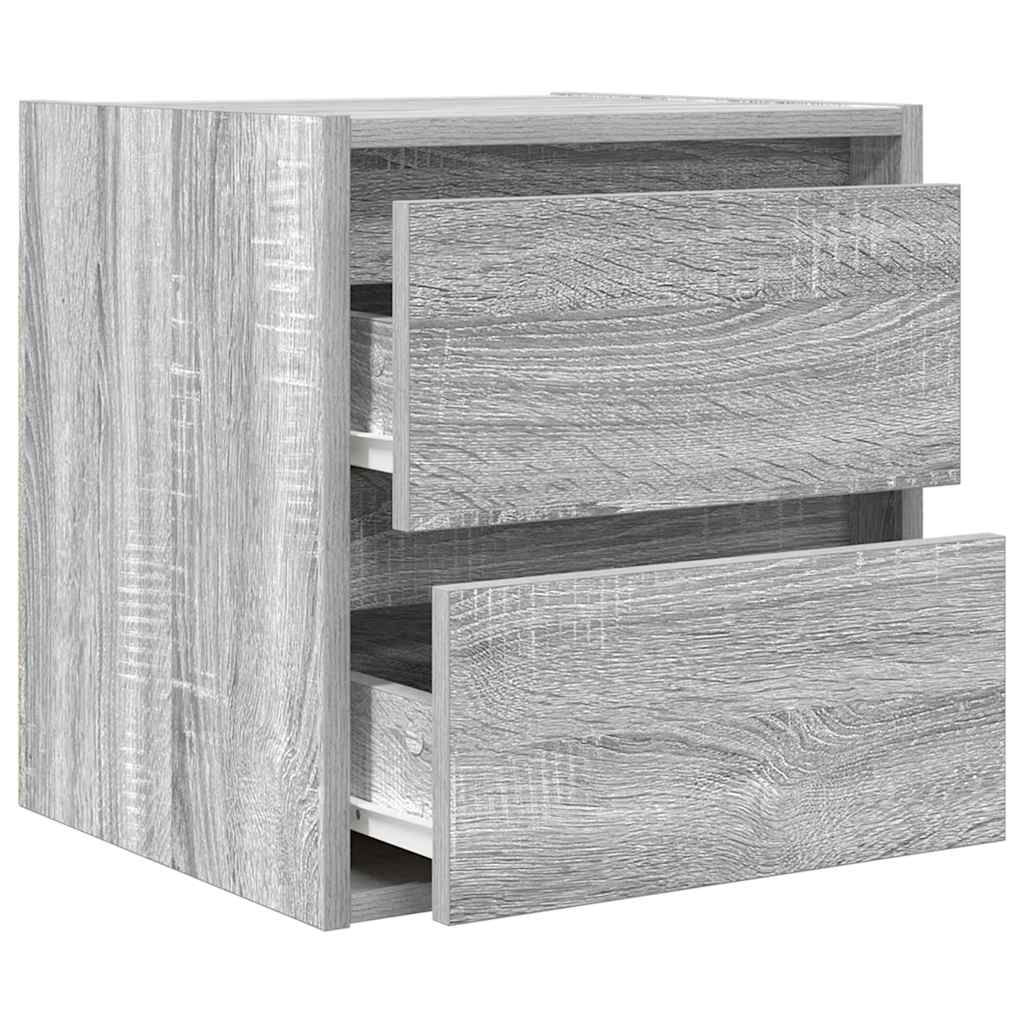 Wall-mounted bedside tables, 2 pieces, Sonoma gray, 38 x 34 x 40 cm