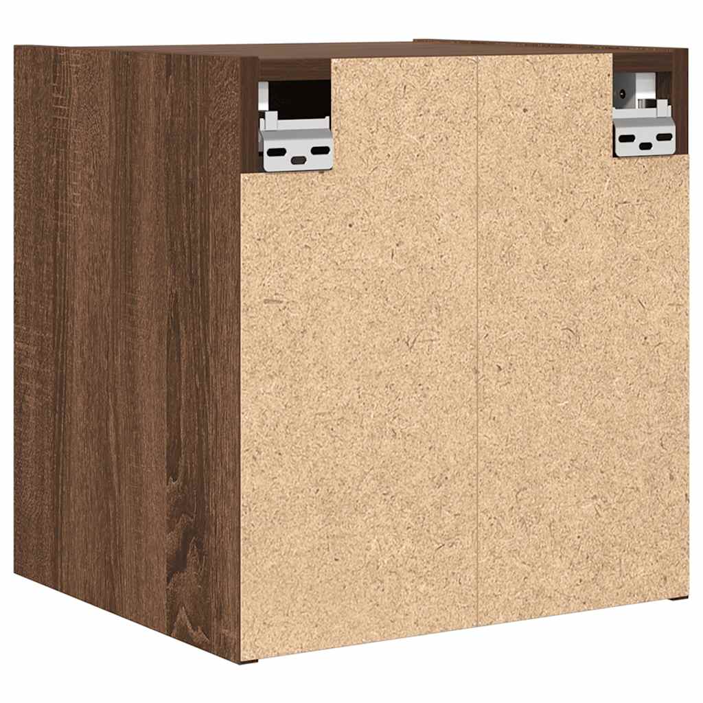 Wall-mounted bedside tables, 2 pieces, brown oak look, 38 x 34 x 40 cm