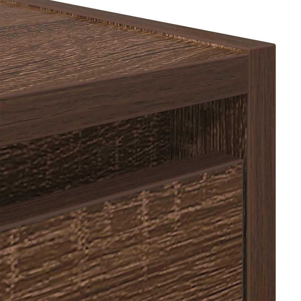 Wall-mounted bedside tables, 2 pieces, brown oak look, 38 x 34 x 40 cm