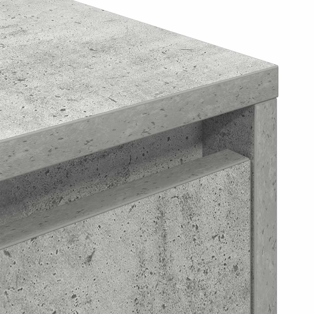 Bedside table with LED lights, concrete grey, 38 x 34 x 50 cm