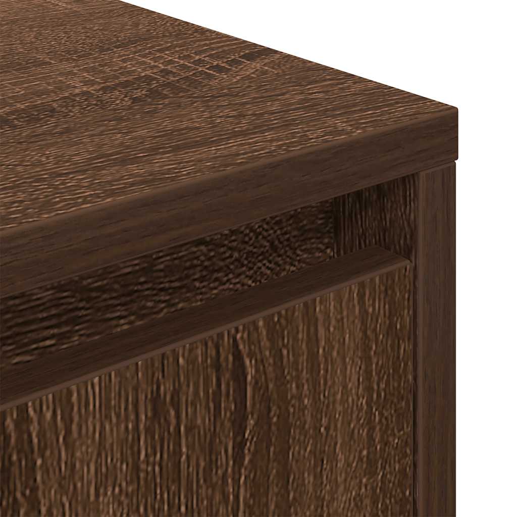 Bedside table with LED lights, brown oak look, 38 x 34 x 50 cm