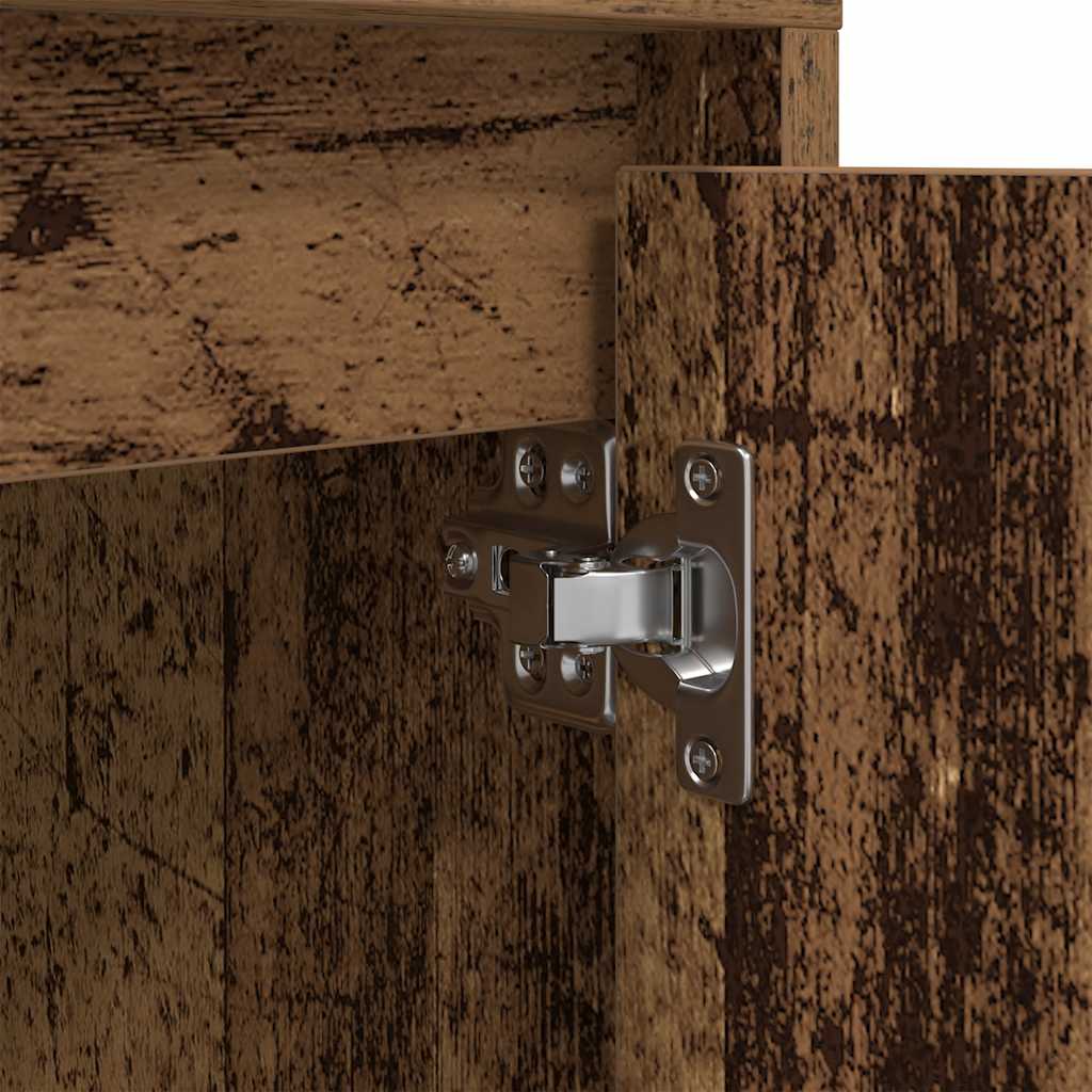 Bedside table with LED lights, reclaimed wood look, 38x34x50 cm