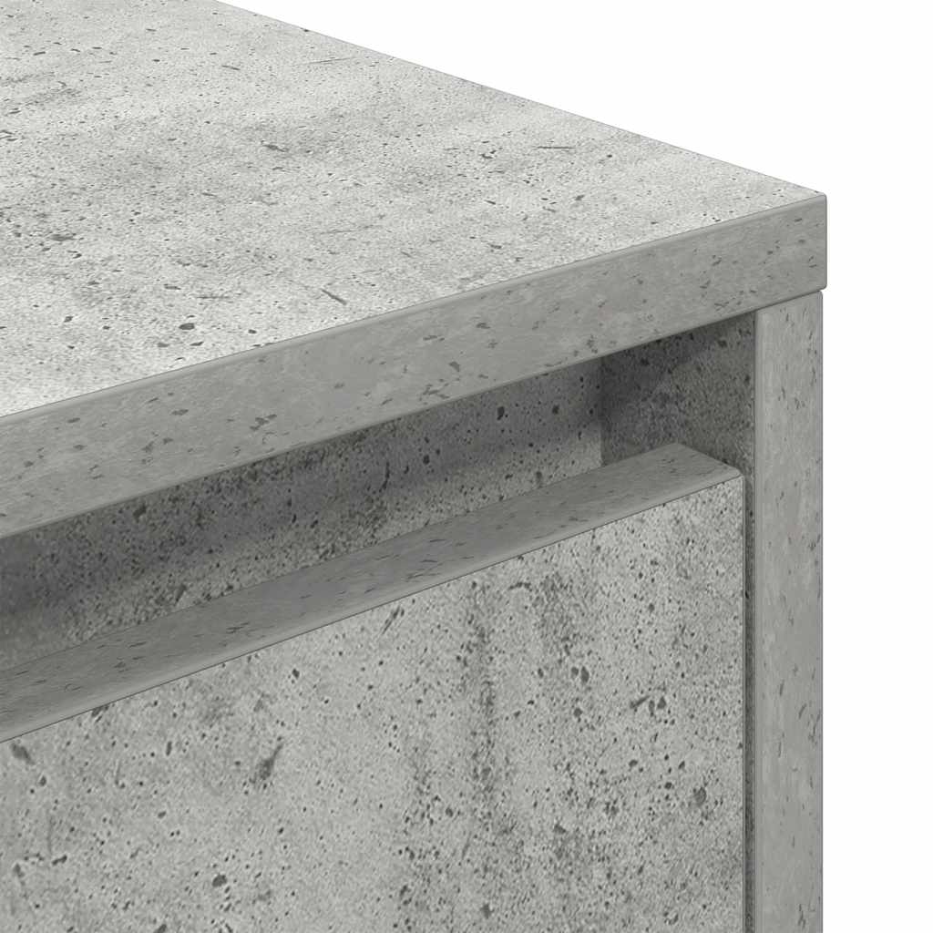 Bedside table with LED lights, concrete grey, 38 x 34 x 50 cm