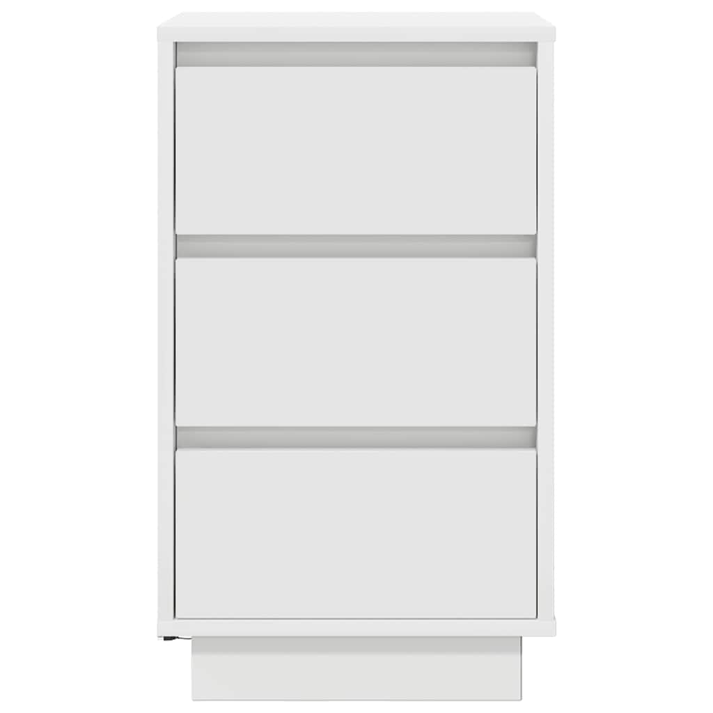Bedside table with LED lights white 38x34x65 cm