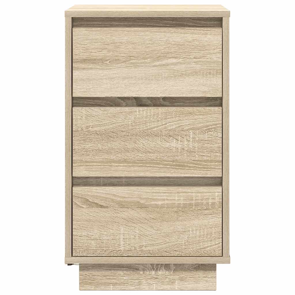 Bedside table with LED lights Sonoma oak 38x34x65 cm
