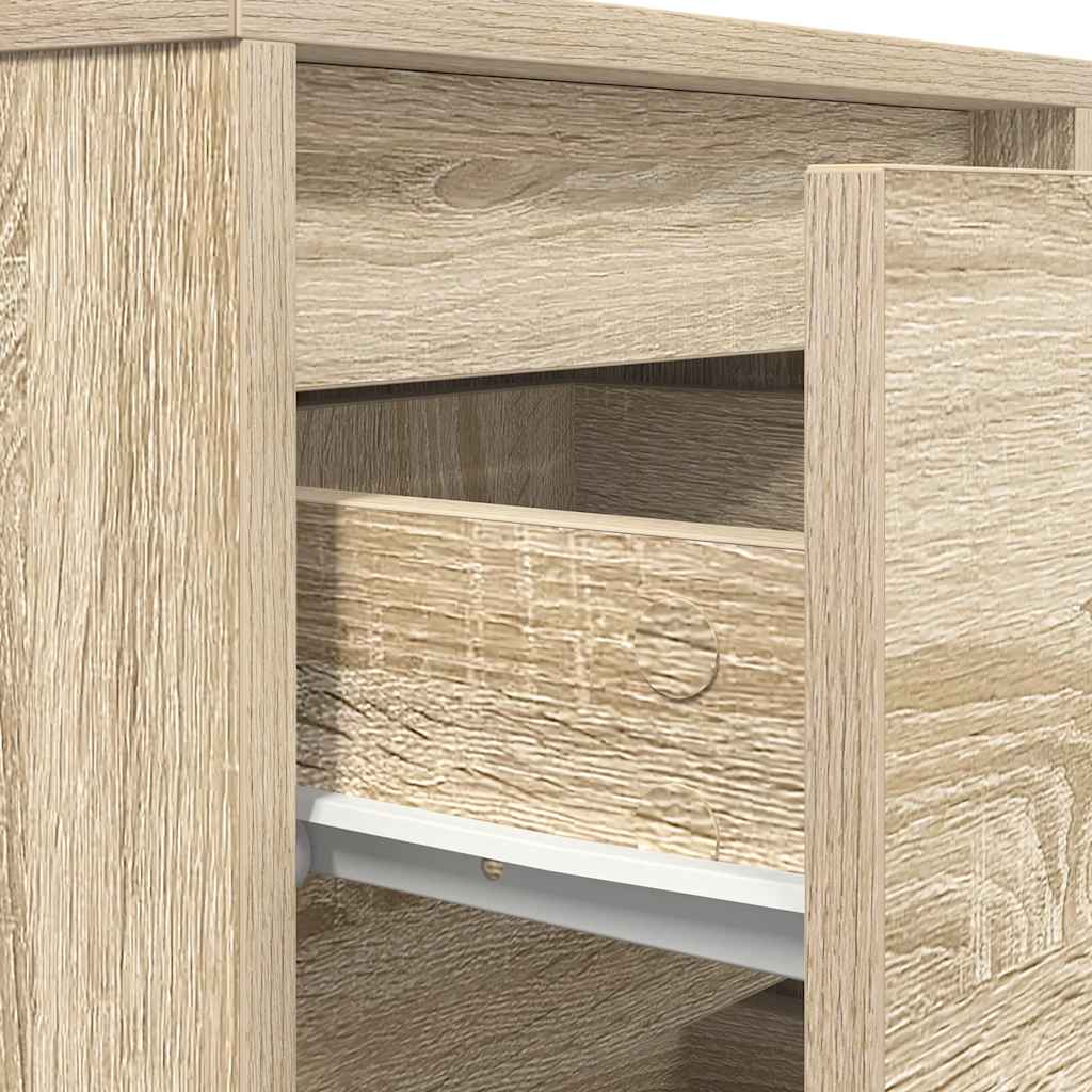 Bedside table with LED lights Sonoma oak 38x34x65 cm