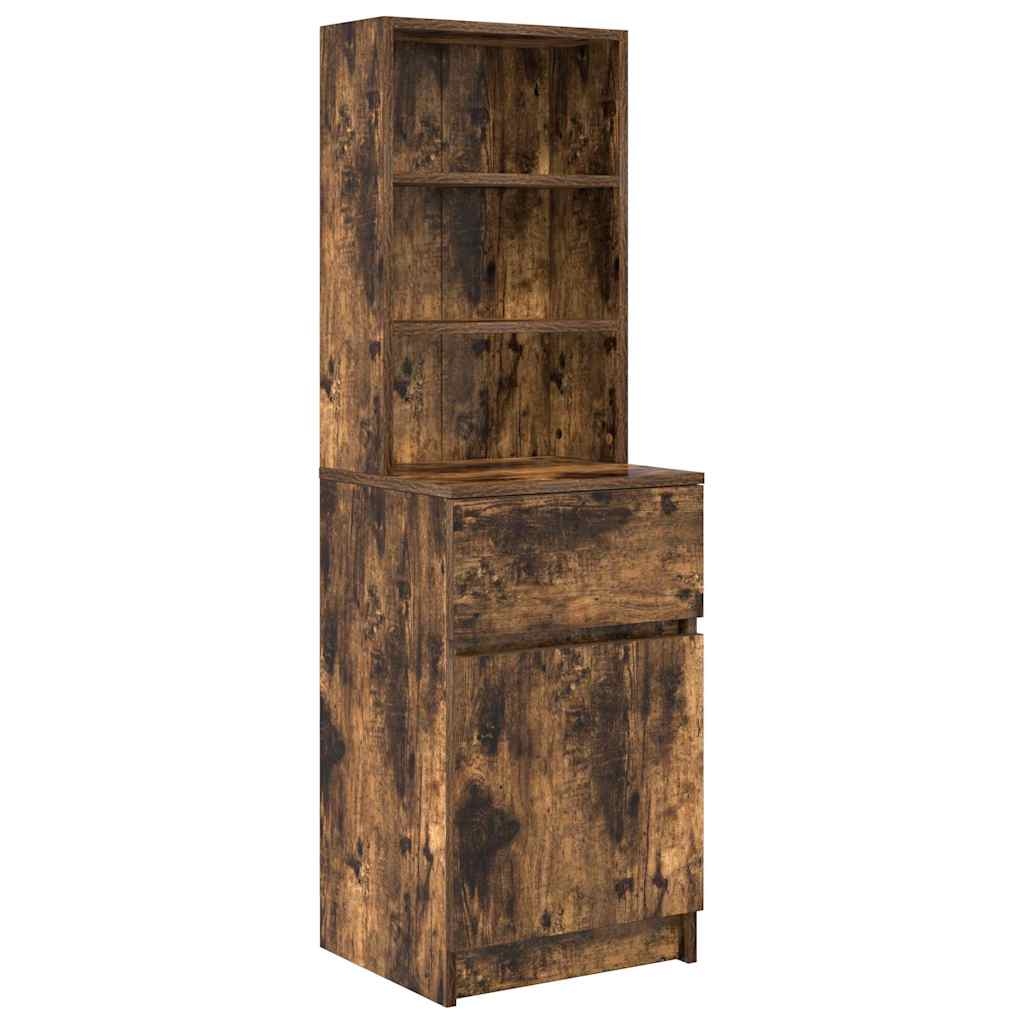 Table de chevet en chêne fumé 39x35x125 cm matériau bois