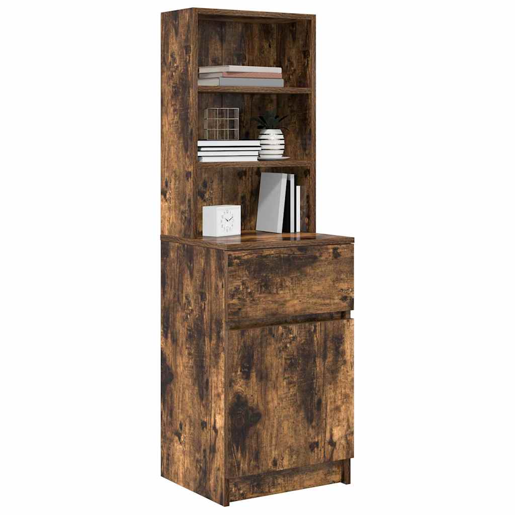 Table de chevet en chêne fumé 39x35x125 cm matériau bois