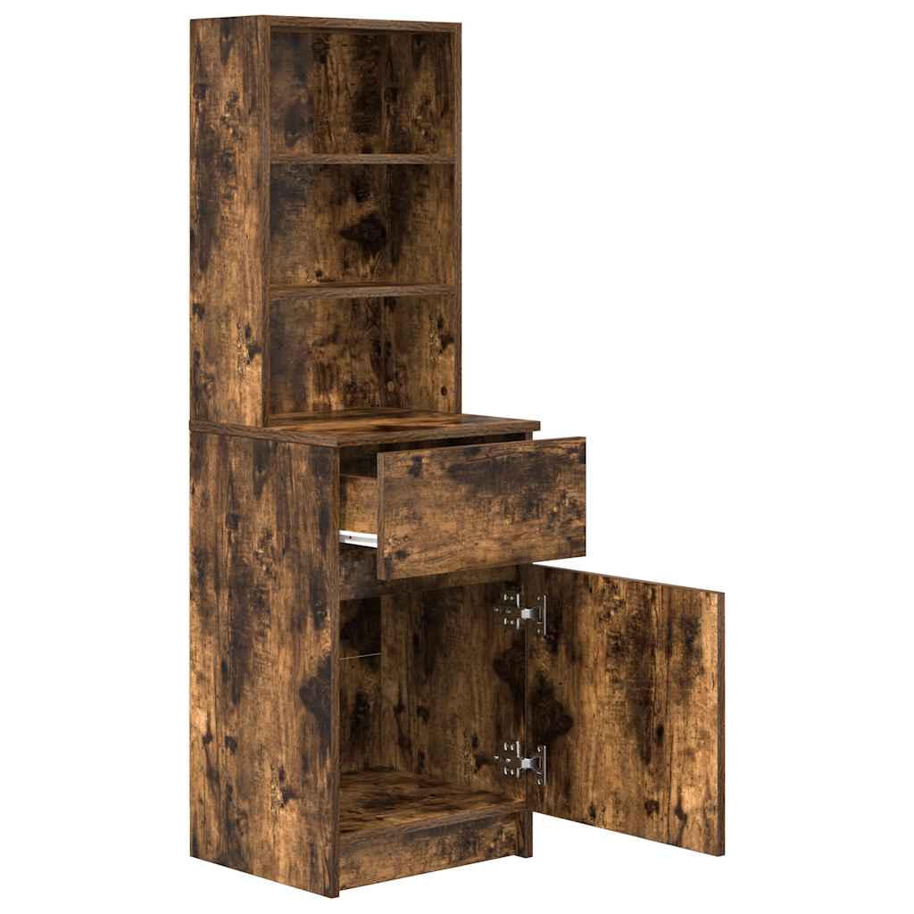Table de chevet en chêne fumé 39x35x125 cm matériau bois