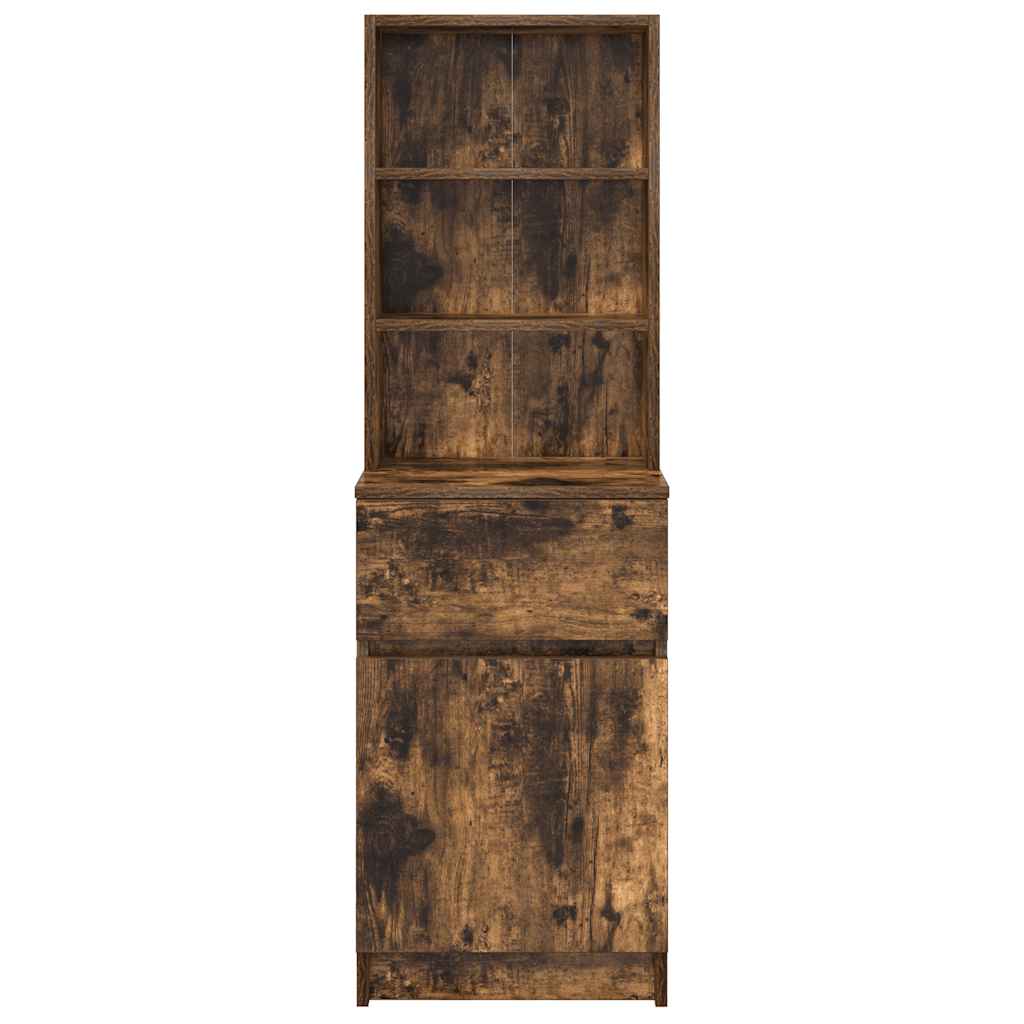 Table de chevet en chêne fumé 39x35x125 cm matériau bois