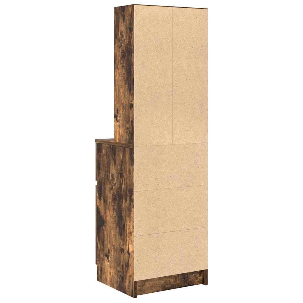 Table de chevet en chêne fumé 39x35x125 cm matériau bois