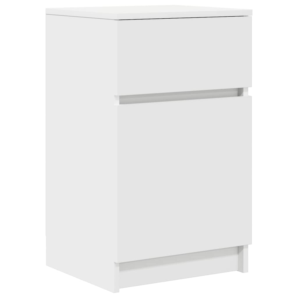 Tables de chevet, lot de 2, blanc, 39 x 35 x 65 cm, matériau à base de bois