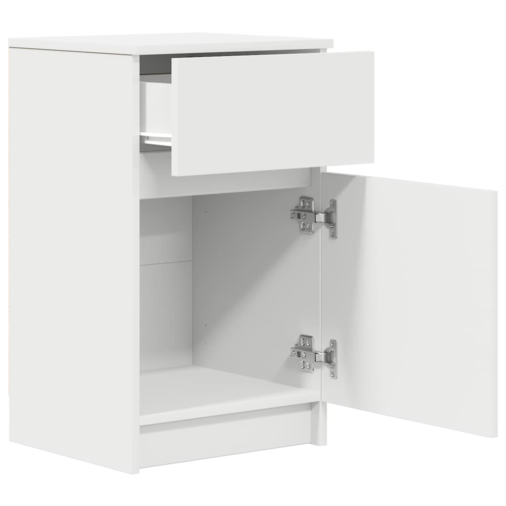 Tables de chevet, lot de 2, blanc, 39 x 35 x 65 cm, matériau à base de bois