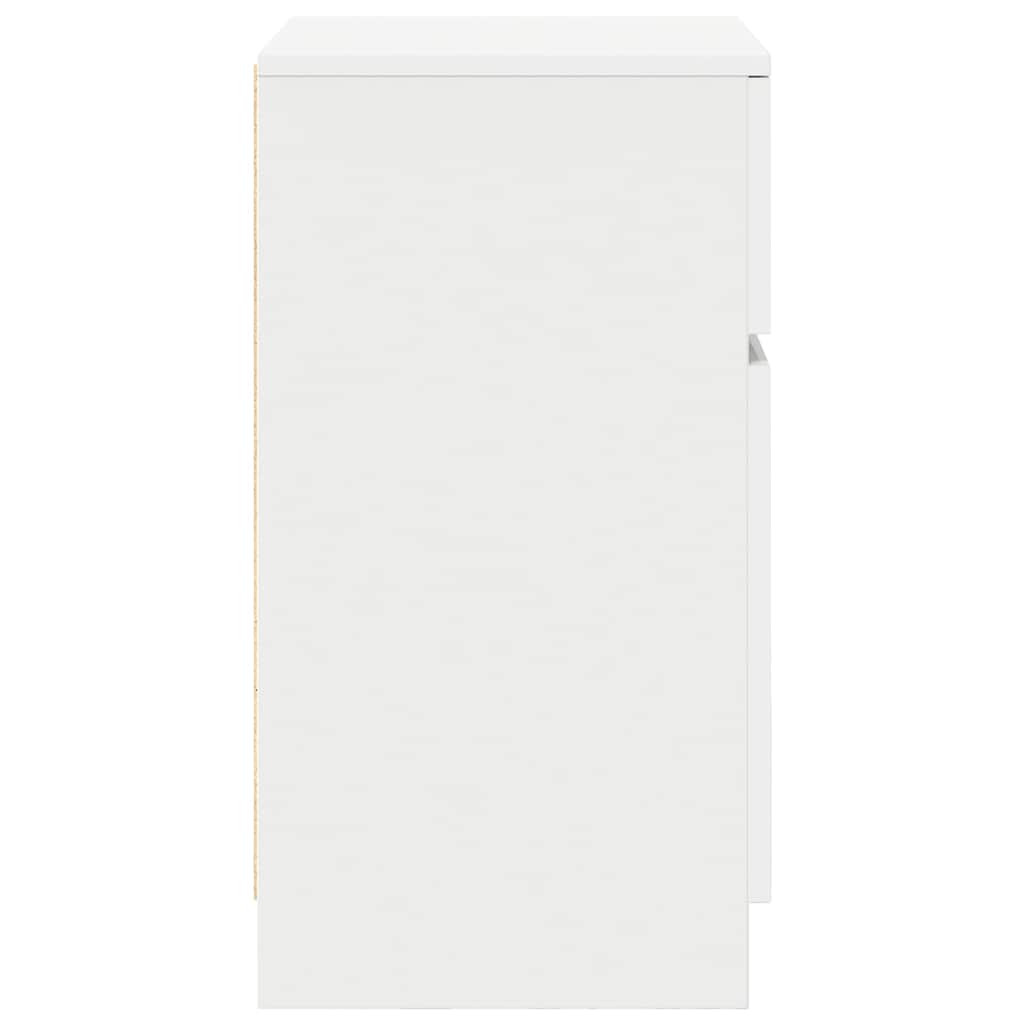 Tables de chevet, lot de 2, blanc, 39 x 35 x 65 cm, matériau à base de bois