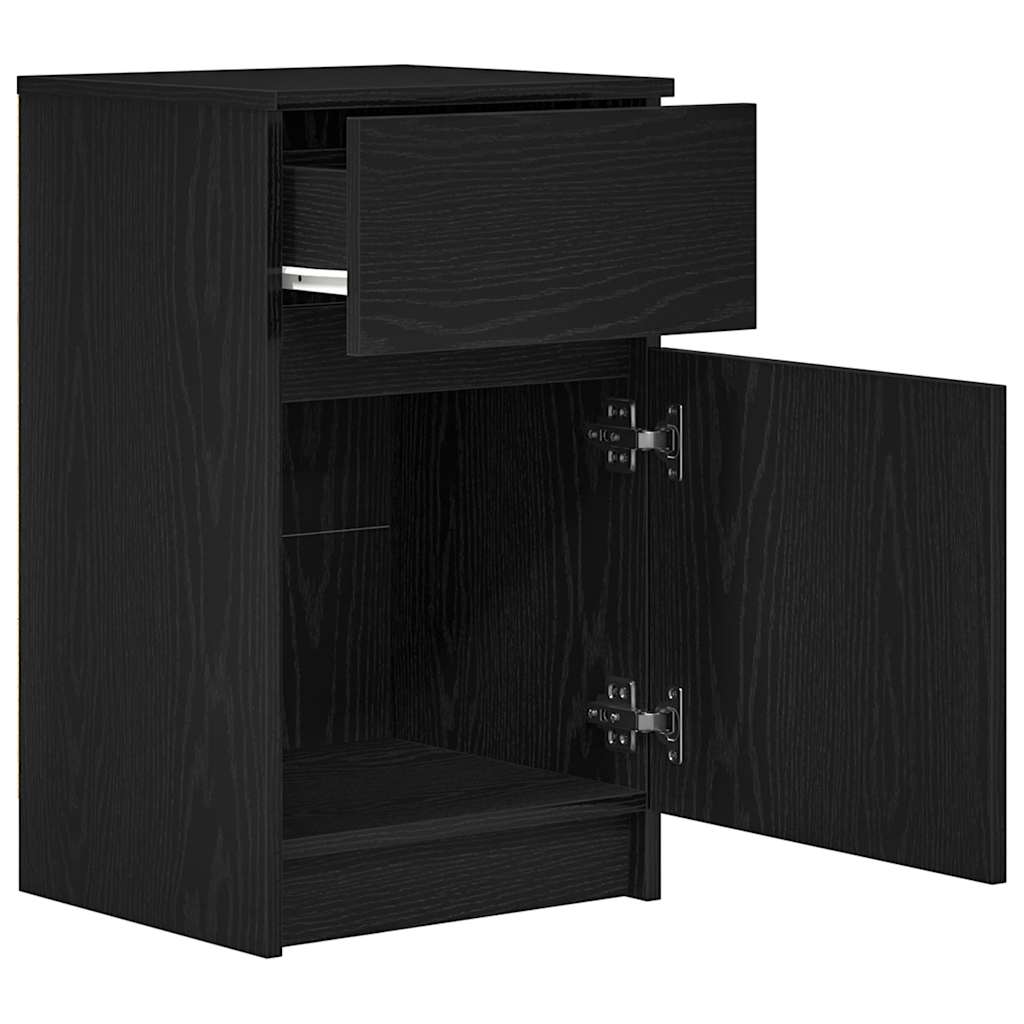 Tables de chevet, lot de 2, noires, 39 x 35 x 65 cm, en bois