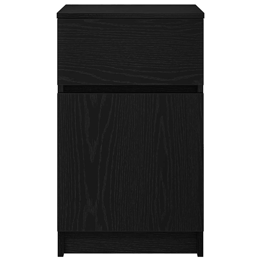 Tables de chevet, lot de 2, noires, 39 x 35 x 65 cm, en bois