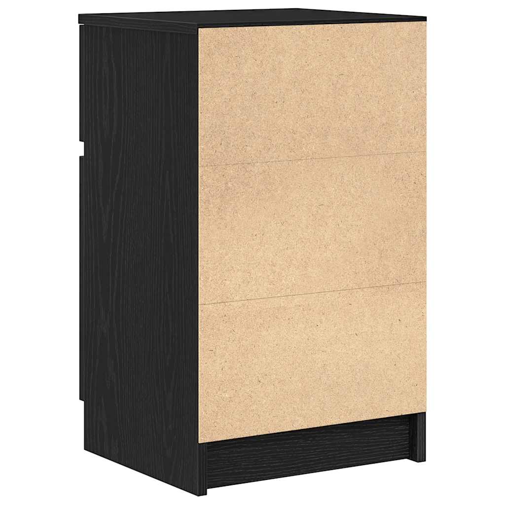 Tables de chevet, lot de 2, noires, 39 x 35 x 65 cm, en bois