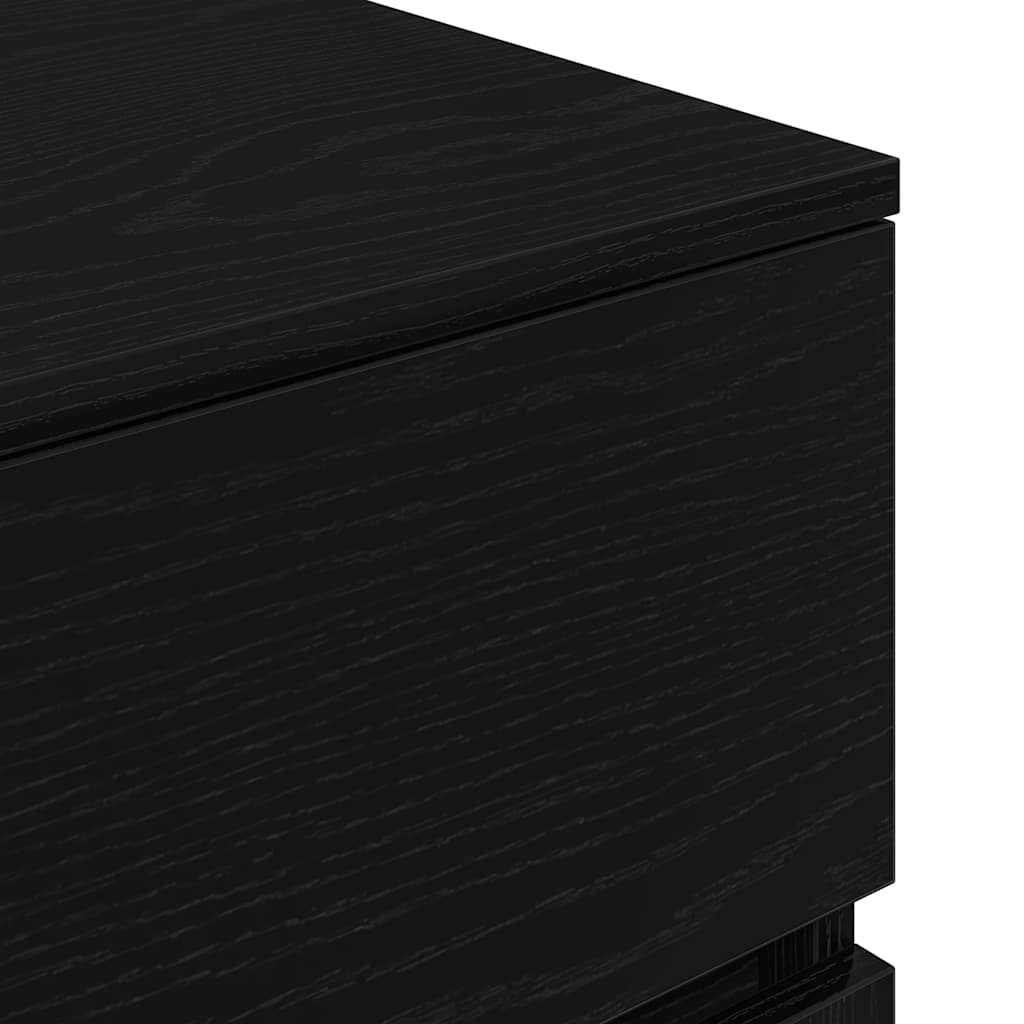 Tables de chevet, lot de 2, noires, 39 x 35 x 65 cm, en bois