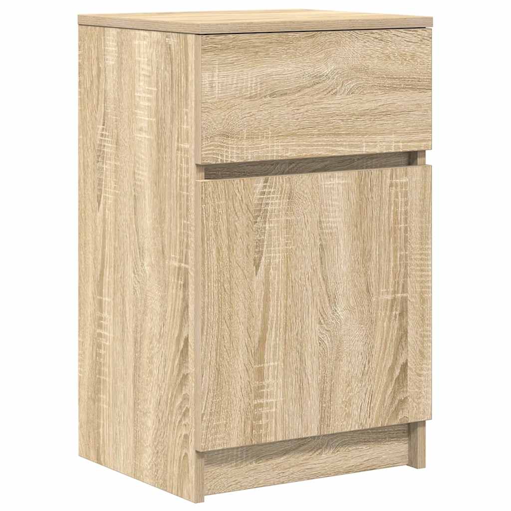 Tables de chevet, lot de 2, en chêne Sonoma, dimensions 39 x 35 x 65 cm.