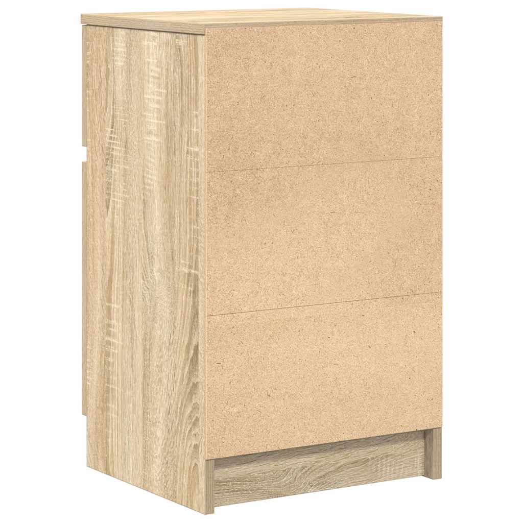 Tables de chevet, lot de 2, en chêne Sonoma, dimensions 39 x 35 x 65 cm.