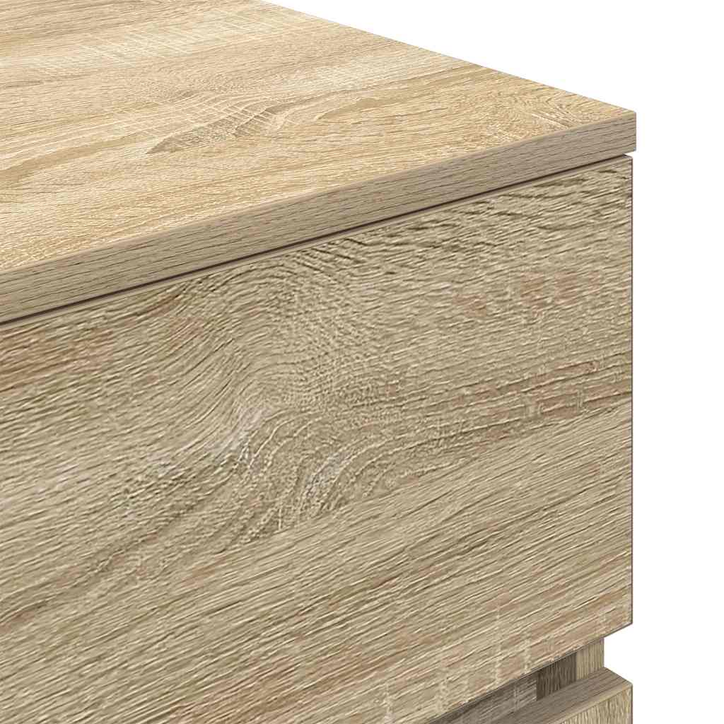 Tables de chevet, lot de 2, en chêne Sonoma, dimensions 39 x 35 x 65 cm.