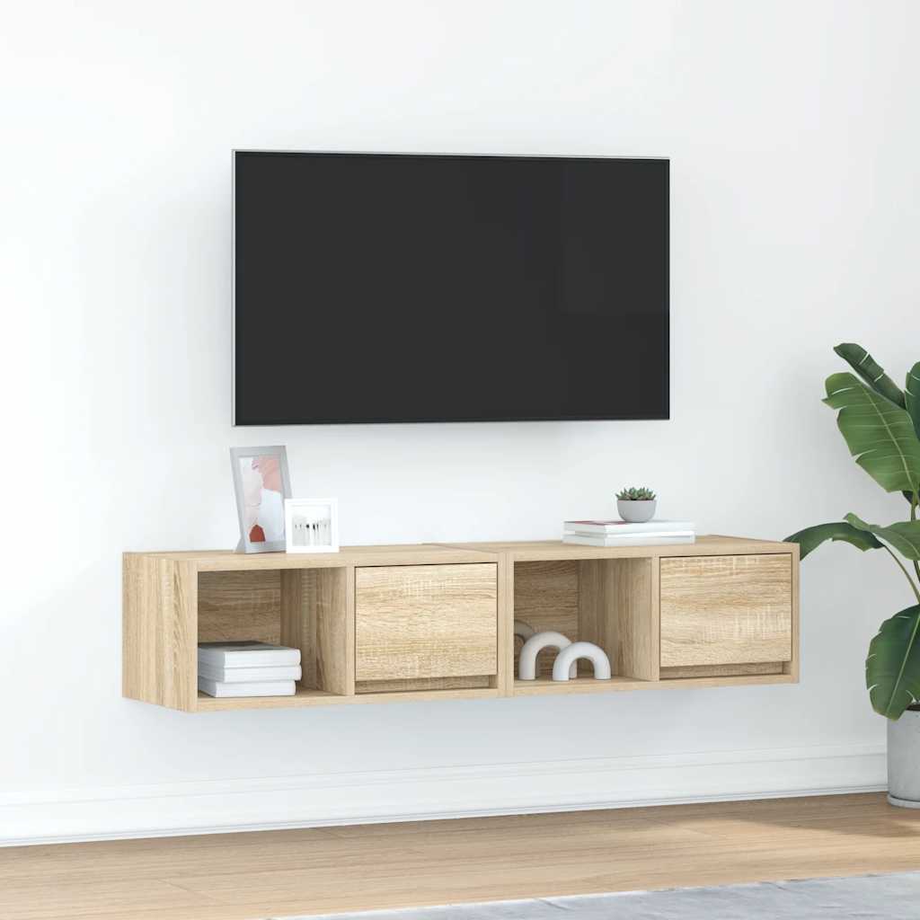 TV cabinets 2 pcs. Sonoma oak 60x31x25.5 cm wood material