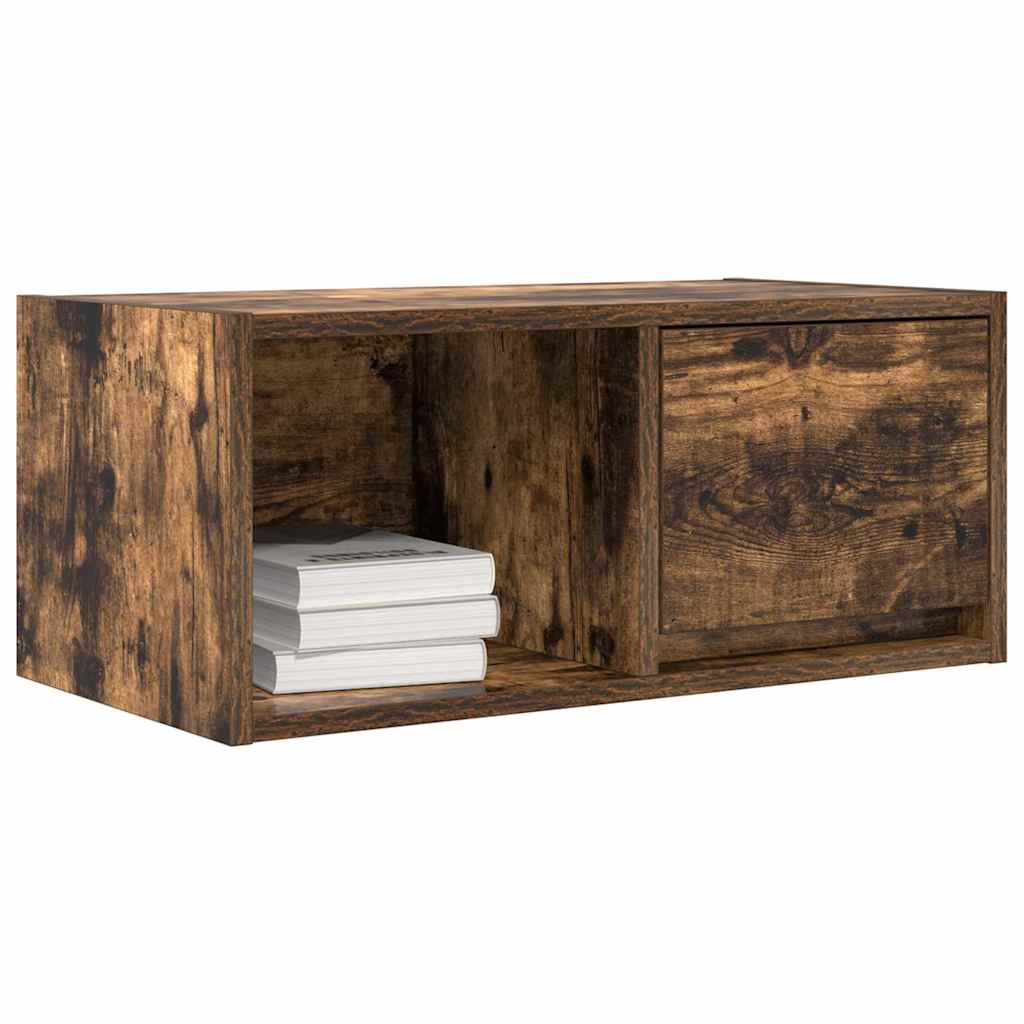 Meuble TV en chêne fumé 60x31x25,5 cm, matériau à base de bois
